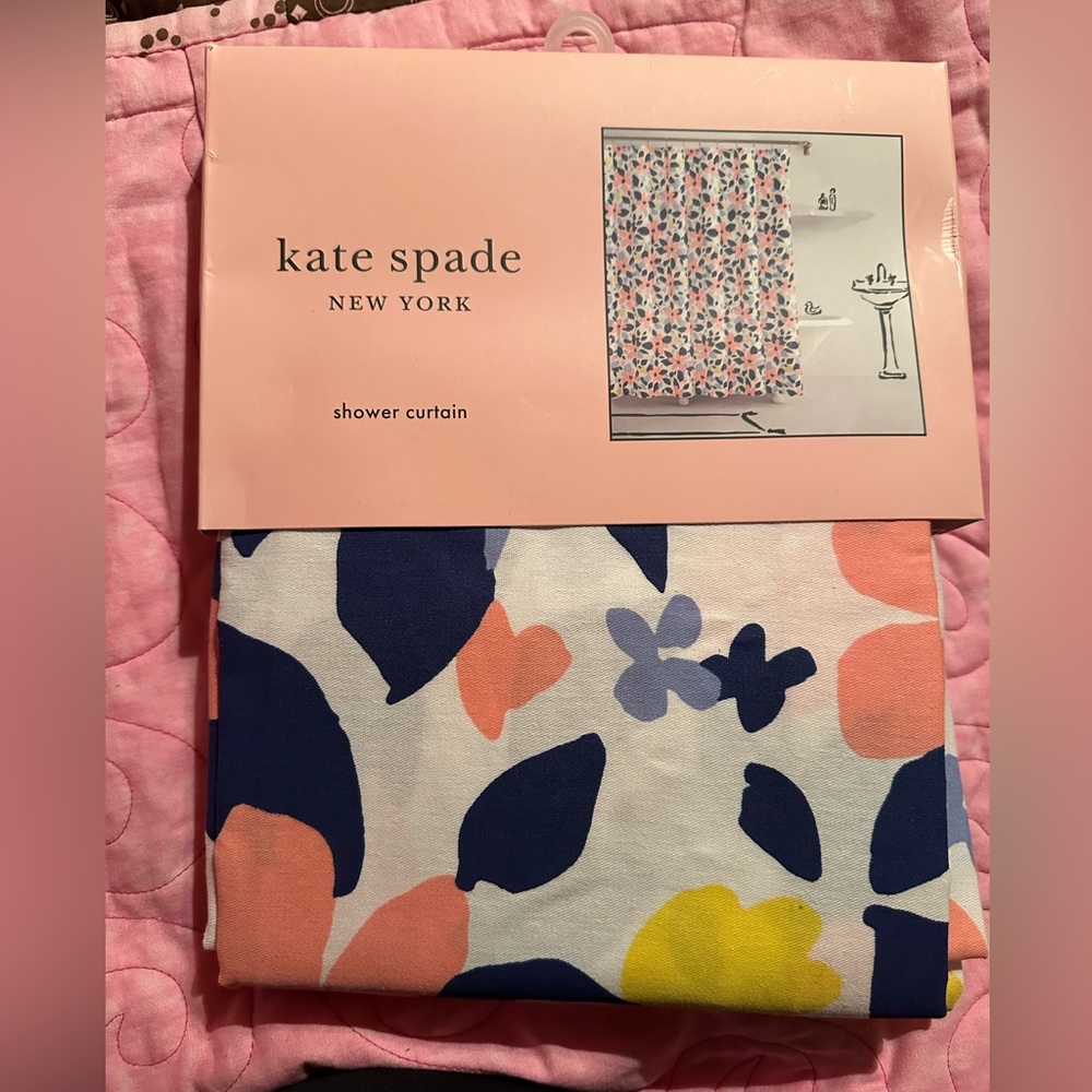 Kate Spade floral shower curtain NWT